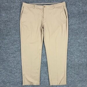 Pro Tour Mens Golf Pants Performance Stretch Size 42x30 Beige Flat Front
